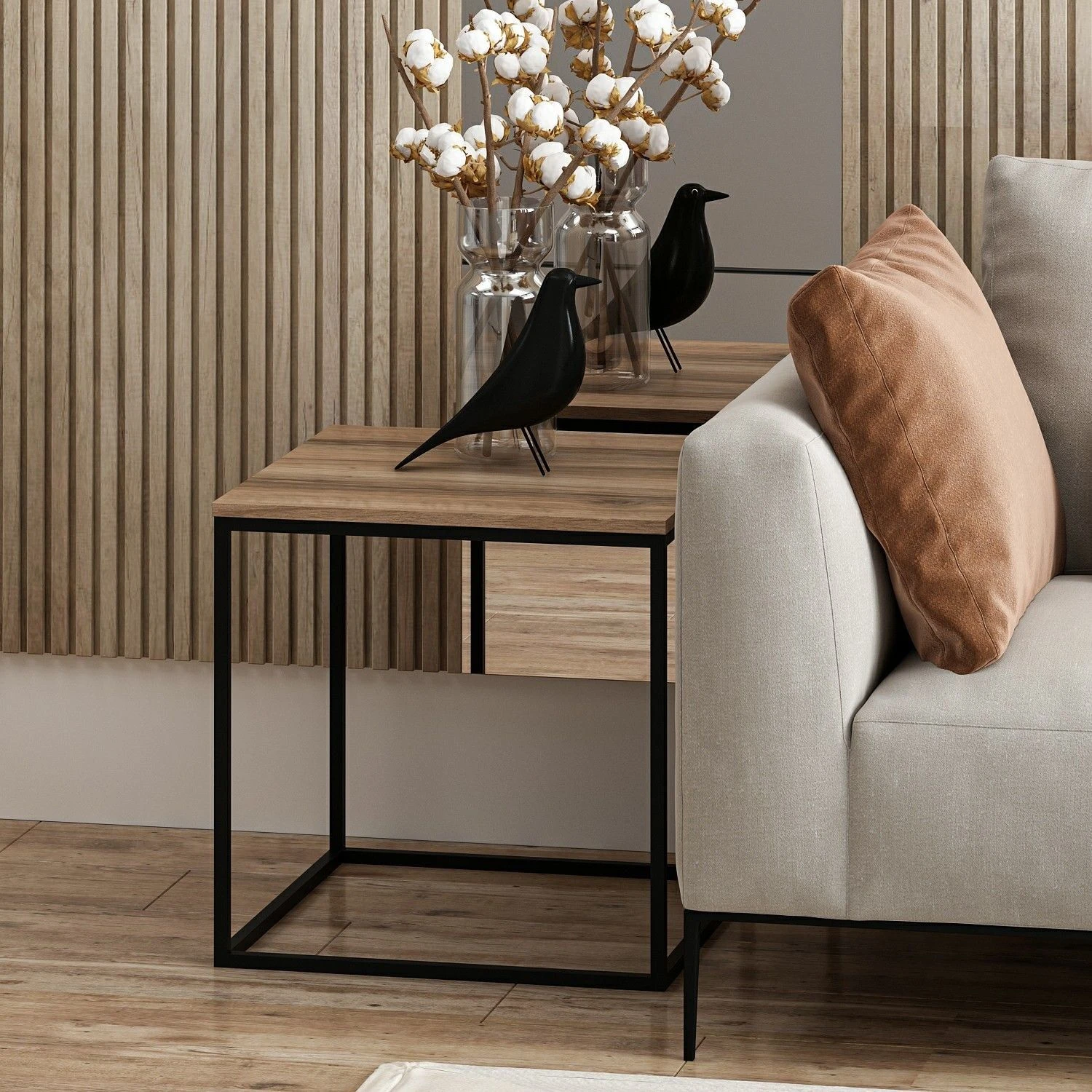 Woody Fashion Salontafel | Metalen Frame | Notenhout 6 Woody Fashion Salontafel | Metalen Frame | Notenhout - Afbeelding 6