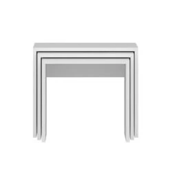 Modieuze Woody Nesting Table Set: 3P, Melamine Gecoat, Wit -Emob 506MNR1214 20 206 9333