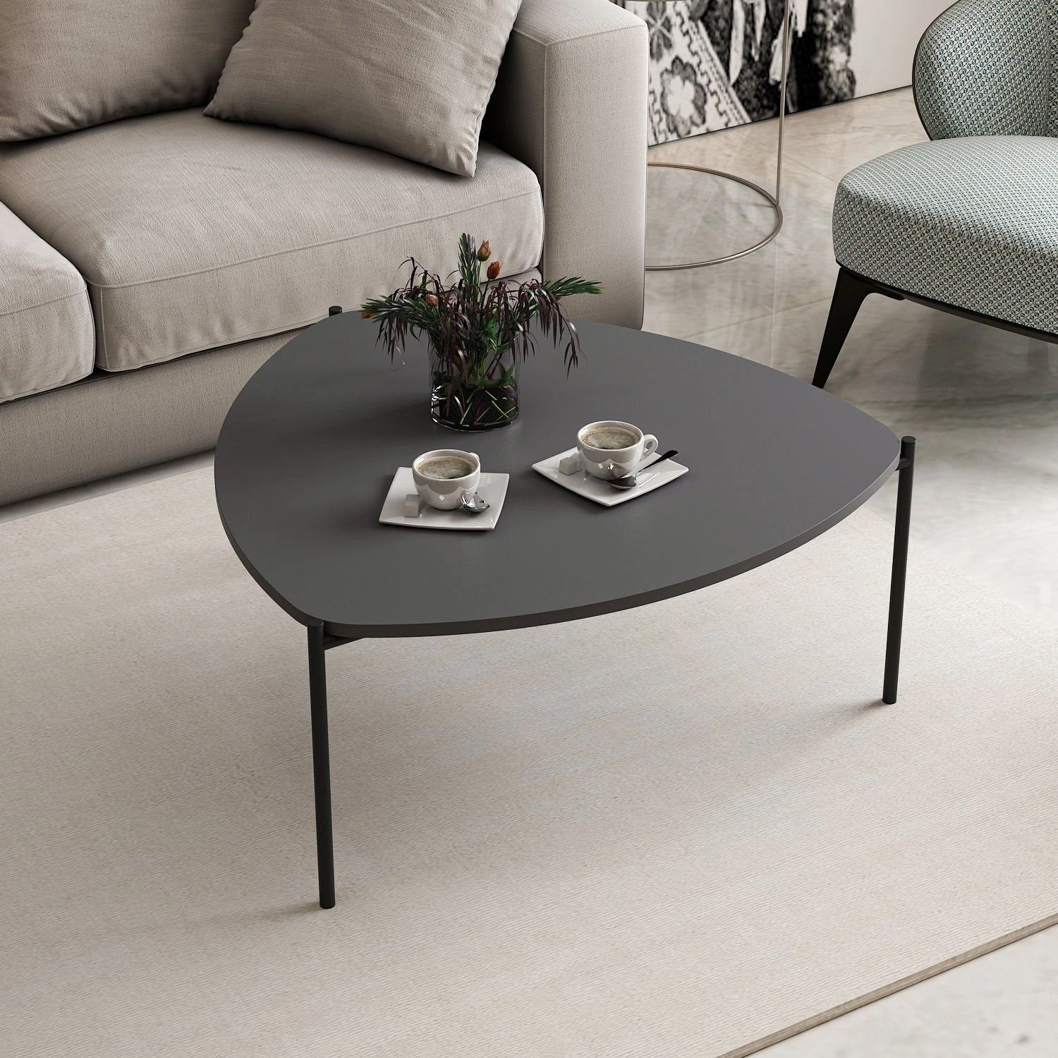 Moderne Antraciet Salontafel Met Metalen Frame 7 Moderne Antraciet Salontafel Met Metalen Frame - Afbeelding 7