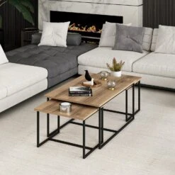 Woody Fashion Nesting Table Set | 3-Delig | 100% Melamine | Walnoot 15 Woody Fashion Nesting Table Set | 3-Delig | 100% Melamine | Walnoot -Emob 506MNR1221 20 202 3897