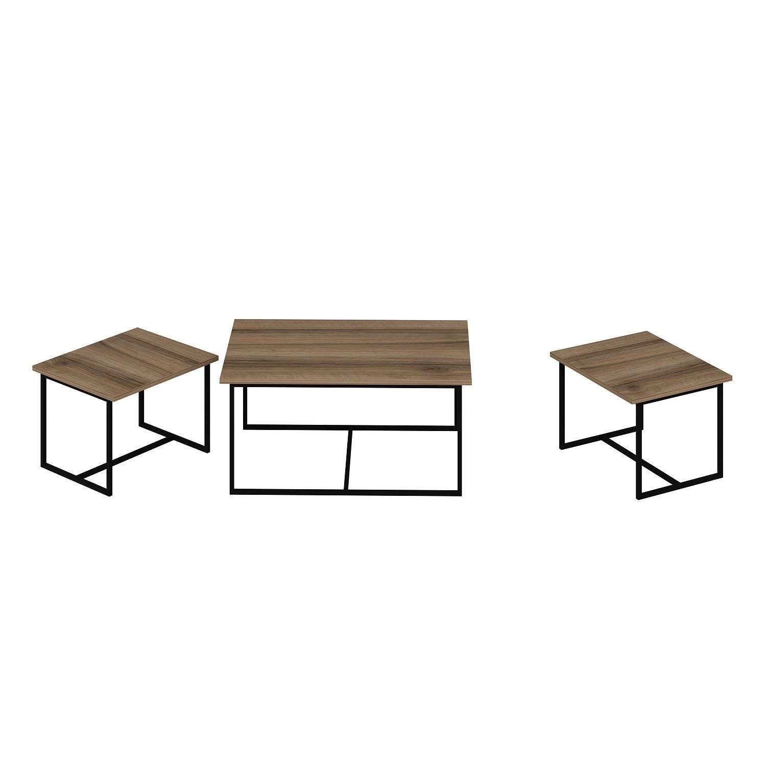 Woody Fashion Nesting Table Set | 3-Delig | 100% Melamine | Walnoot 4 Woody Fashion Nesting Table Set | 3-Delig | 100% Melamine | Walnoot - Afbeelding 4