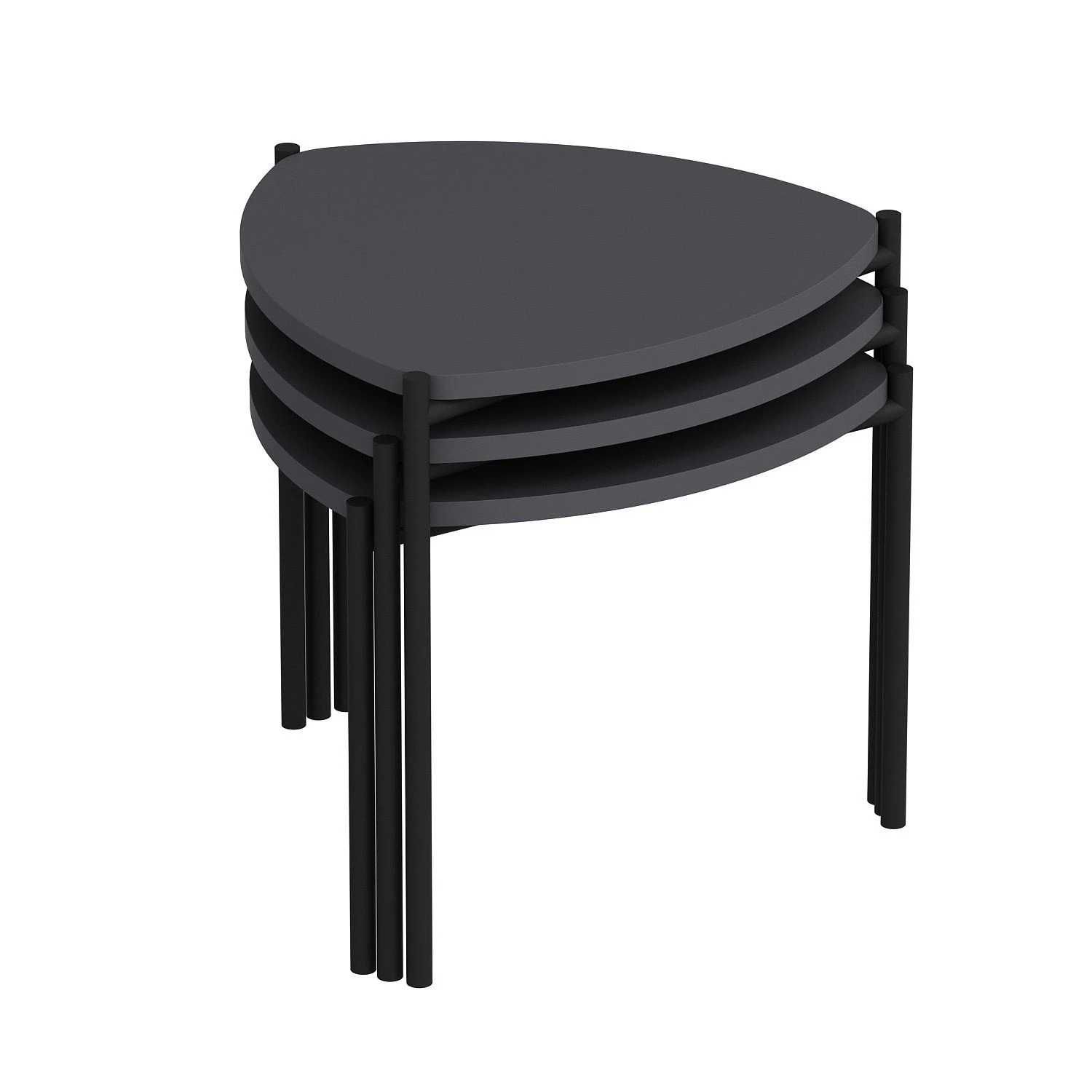 Woody Fashion Nesting Tables - 3 C Set | 100% Melamine Gecoat | Metalen Frame | Antraciet 4 Woody Fashion Nesting Tables - 3 C Set | 100% Melamine Gecoat | Metalen Frame | Antraciet - Afbeelding 4