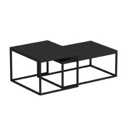 Woody Fashion Nesting Table Set | Melamine Coating | Metalen Frame | Zwart 10 Woody Fashion Nesting Table Set | Melamine Coating | Metalen Frame | Zwart -Emob 506MNR1232 20 203 0c40