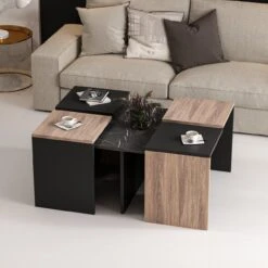 WoodyFashion Nesting Table Set | 5Pcs | Melamine Gecoat |18mm | 60x42x60cm | 35x47x35cm | Eiken Zwart 14 WoodyFashion Nesting Table Set | 5Pcs | Melamine Gecoat |18mm | 60x42x60cm | 35x47x35cm | Eiken Zwart -Emob 506MNR1235 20 203 1b7a