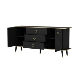 Woody Console | Melamine Coating | 100% MDF | 18mm | 180x84x45cm | Zwart Goud -Emob 506MNR1306 20 206 6603