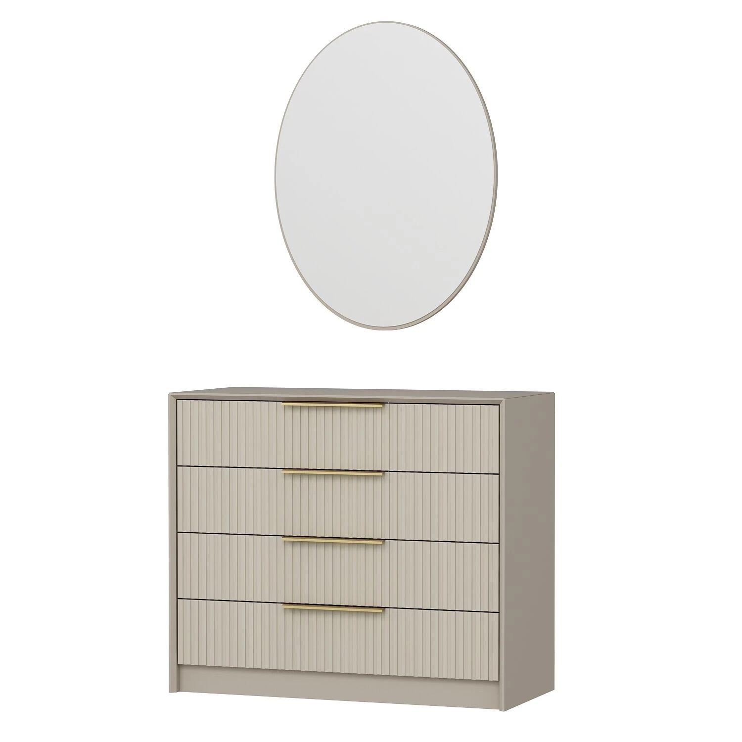 Woody Dressoir - 100% Melamine - Steenkleur 2 Woody Dressoir - 100% Melamine - Steenkleur - Afbeelding 2