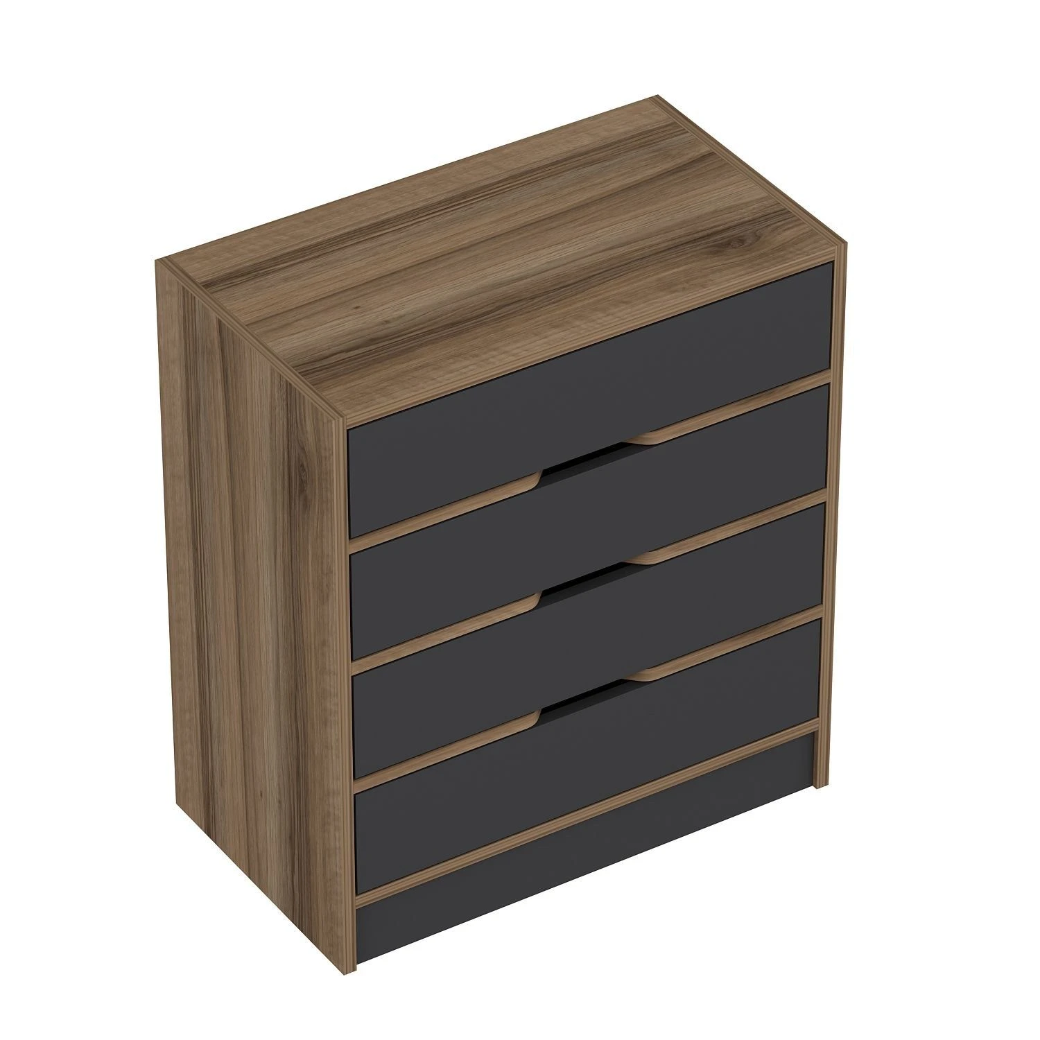 Woody Dressoir | Melamine Coating | Notelaar Antraciet 4 Woody Dressoir | Melamine Coating | Notelaar Antraciet - Afbeelding 4