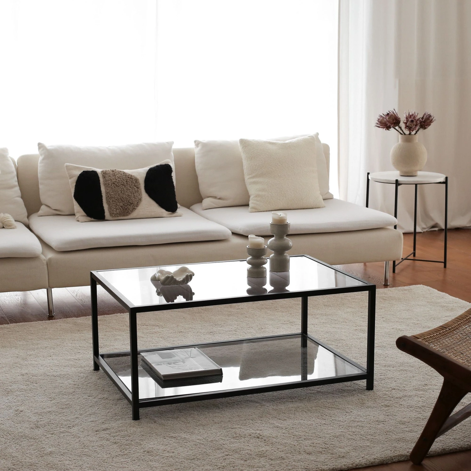 Locelso Salontafel | 4mm Gehard Glas En Metalen Frame | Fume Zwart 9 Locelso Salontafel | 4mm Gehard Glas En Metalen Frame | Fume Zwart - Afbeelding 9