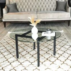 Locelso Salontafel | 6mm Dik | 100% Metaal En Gehard Glas -Emob 552NOS1409 20 204 db13