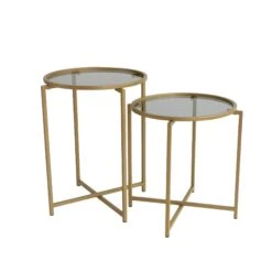 Locelso Salontafel Set, 100% Gehard Glas, 4mm Dik, Metalen Frame, Gold Fume Kleur 15 Locelso Salontafel Set, 100% Gehard Glas, 4mm Dik, Metalen Frame, Gold Fume Kleur -Emob 552NOS1421 8 911e