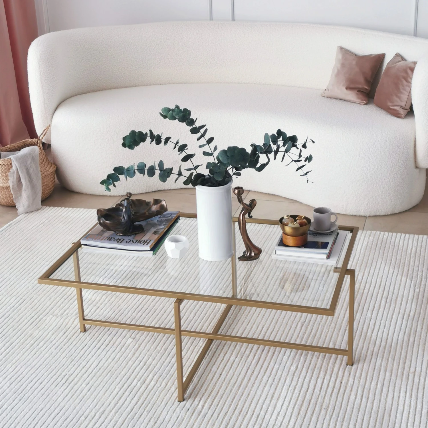 Locelso Salontafel | Gehard Glas | Metalen Poten | Goud 8 Locelso Salontafel | Gehard Glas | Metalen Poten | Goud - Afbeelding 8