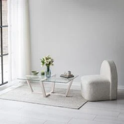 Locelso Salontafel | 100% Glas En Dennenhouten Frame | 105x35x65cm | Wit 11 Locelso Salontafel | 100% Glas En Dennenhouten Frame | 105x35x65cm | Wit -Emob 552NOS1453 20 202 ca56