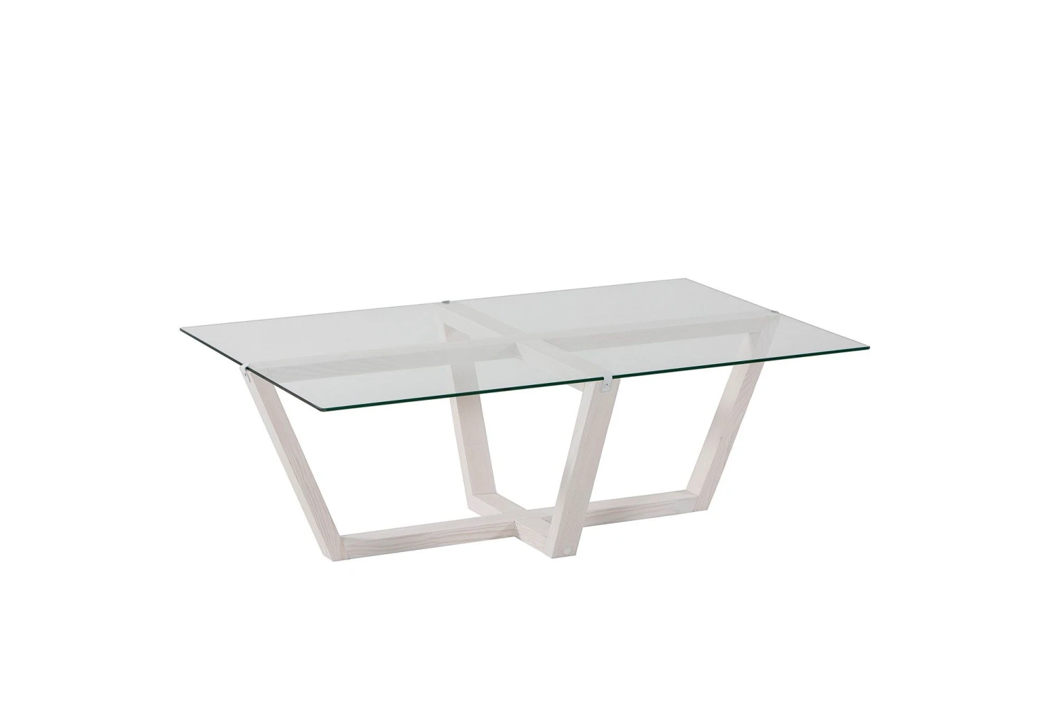 Locelso Salontafel | 100% Glas En Dennenhouten Frame | 105x35x65cm | Wit 3 Locelso Salontafel | 100% Glas En Dennenhouten Frame | 105x35x65cm | Wit - Afbeelding 3