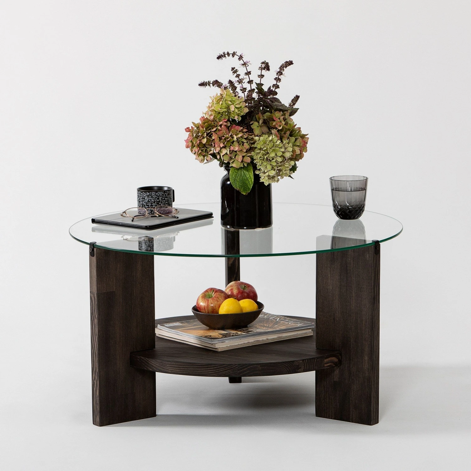 Locelso Salontafel | 100% Gehard Glas | Frame Van Grenen | Antraciet 4 Locelso Salontafel | 100% Gehard Glas | Frame Van Grenen | Antraciet - Afbeelding 4