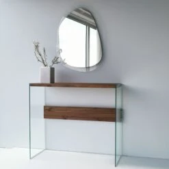 Locelso Commode Van Gehard Glas | Notelaar | 8mm Glas | Massief Grenen Frame