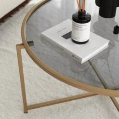 Locelso Salontafel | Gehard Glas | Metalen Frame | 83x40x83 Cm | Goudgeel 13 Locelso Salontafel | Gehard Glas | Metalen Frame | 83x40x83 Cm | Goudgeel -Emob 552NOS2221 20 204 b943