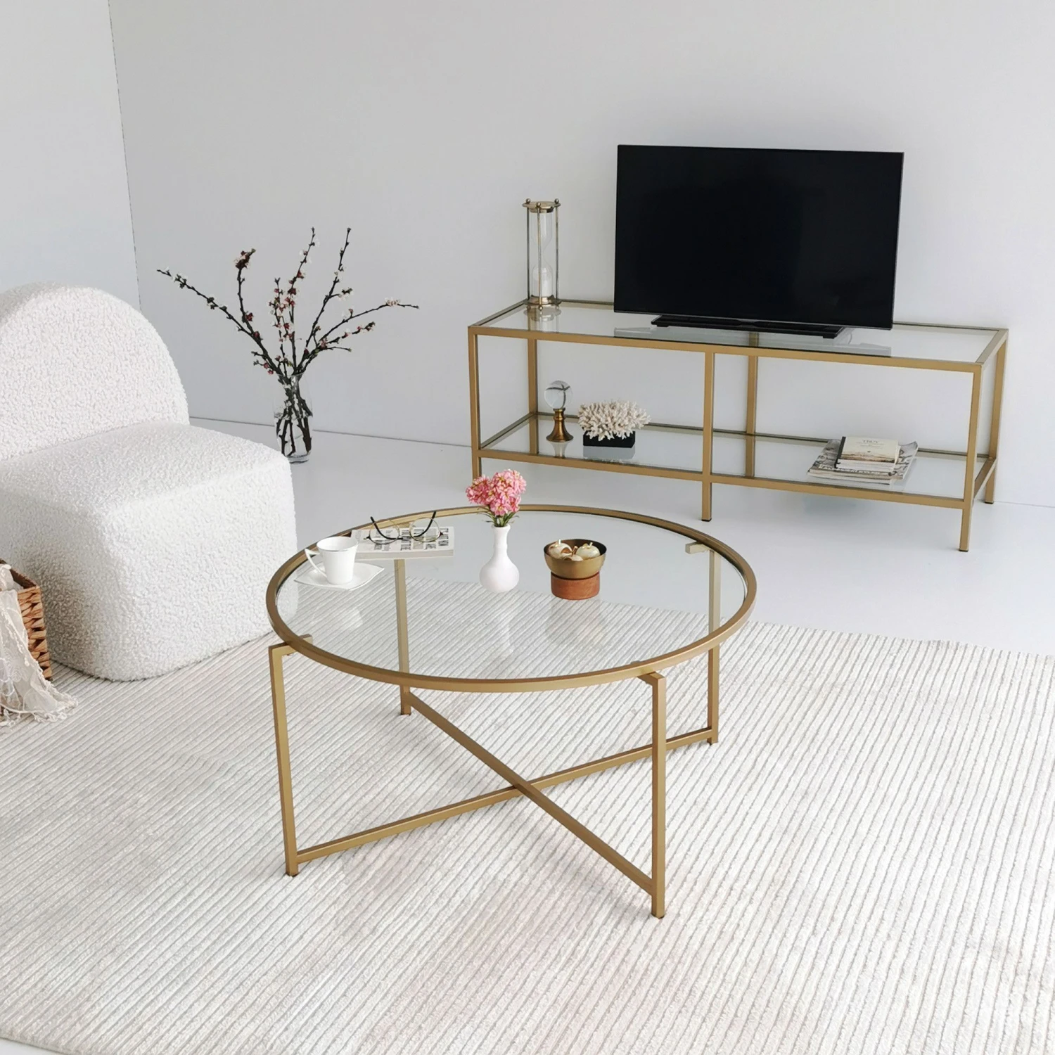 Locelso Salontafel | 4mm Gehard Glas | 100% Metalen Frame | Goud 1 Locelso Salontafel | 4mm Gehard Glas | 100% Metalen Frame | Goud