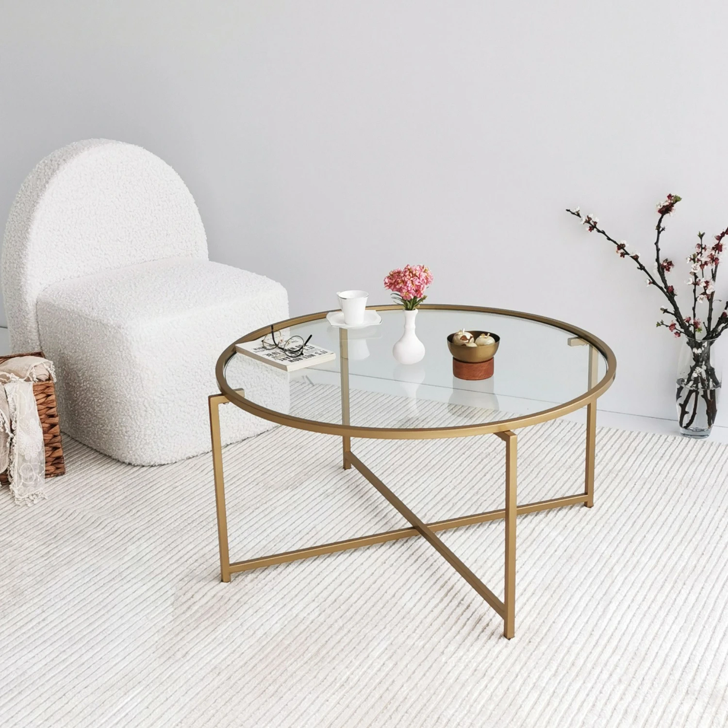 Locelso Salontafel | 4mm Gehard Glas | 100% Metalen Frame | Goud 4 Locelso Salontafel | 4mm Gehard Glas | 100% Metalen Frame | Goud - Afbeelding 4