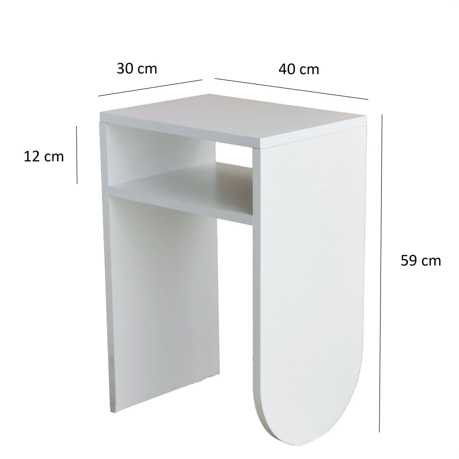 Locelso Bijzettafel | 18mm Dik | 40x59x30 Cm | Wit 2 Locelso Bijzettafel | 18mm Dik | 40x59x30 Cm | Wit - Afbeelding 2