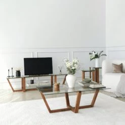 Locelso Salontafel | 100% Gehard Glas | Notelaar | 105x35x65 Cm -Emob 552NOS2247 20 205 4400