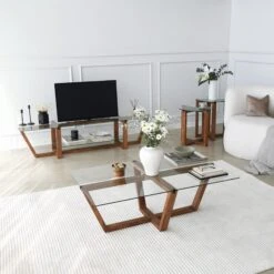 Locelso Salontafel | 100% Gehard Glas | Notelaar | 105x35x65 Cm -Emob 552NOS2247 20 206 009d