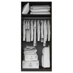 Kledingkast Tarn 80cm Met 2 Deuren - Wengé 7 Kledingkast Tarn 80cm Met 2 Deuren - Wengé -Emob 5609875078722 1 b668