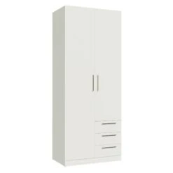 Kledingkast Tarn 80cm Met 2 Deuren & 3 Lades - Wit