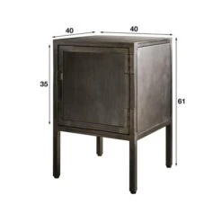 Nachtkastje Raft Metal 40x40x60cm Metaal - Grijs -Emob 5870 44G 3 78cd