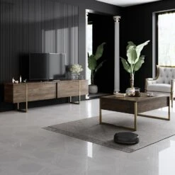 Woody Fashion Salontafel | Melamine Gecoat | Walnoot Goud 9 Woody Fashion Salontafel | Melamine Gecoat | Walnoot Goud -Emob 618BLY1123 20 203 b860