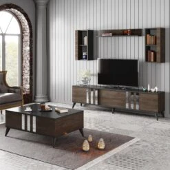 Woody Fashion Salontafel | 18mm Melamine | Antraciet Notenhout -Emob 618BLY1128 20 203 f2fd