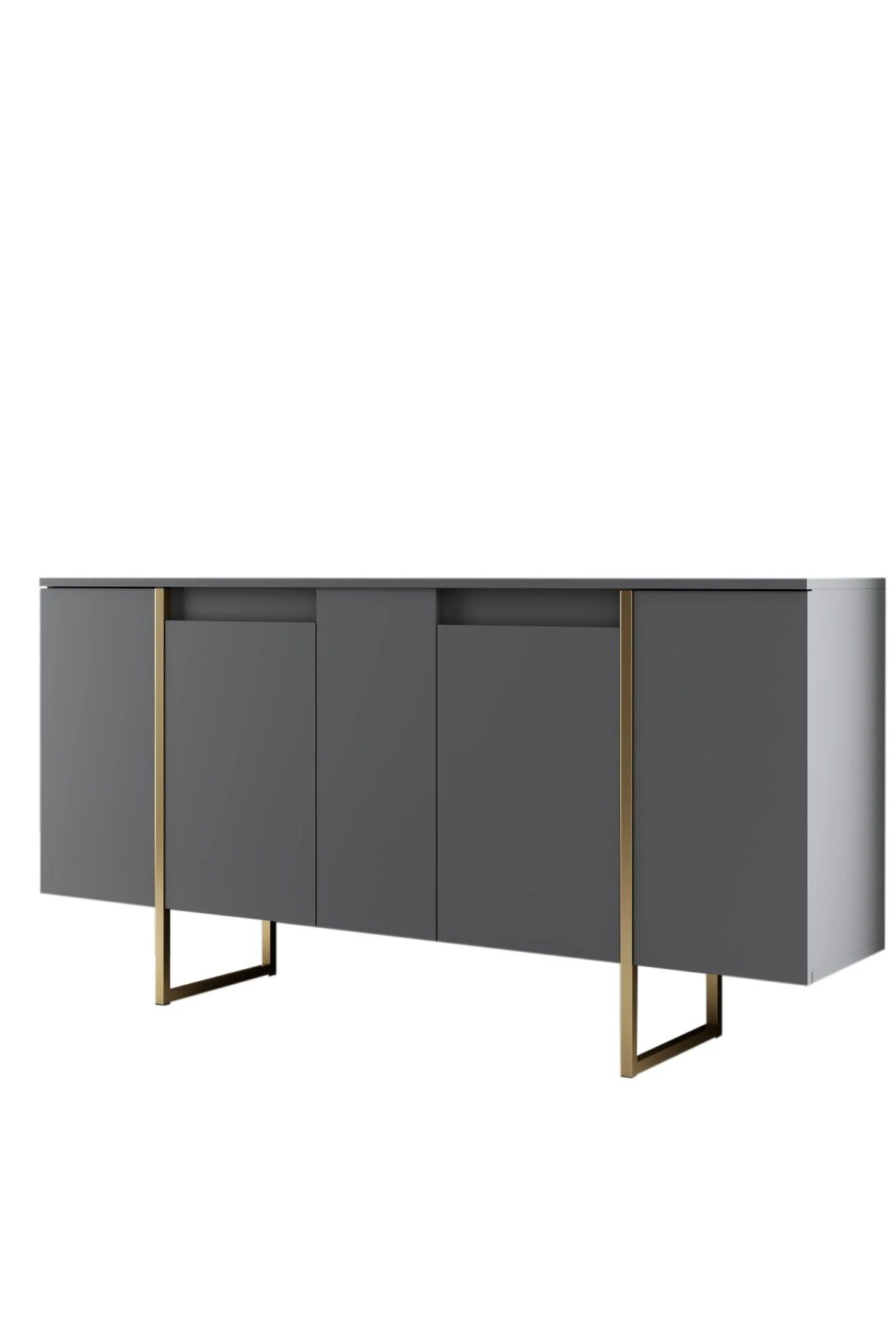 Woody Nachtkastje | 100% Melamine | Metalen Poten | 160x35x80 Cm | Notelaar Goud 6 Woody Nachtkastje | 100% Melamine | Metalen Poten | 160x35x80 Cm | Notelaar Goud - Afbeelding 6