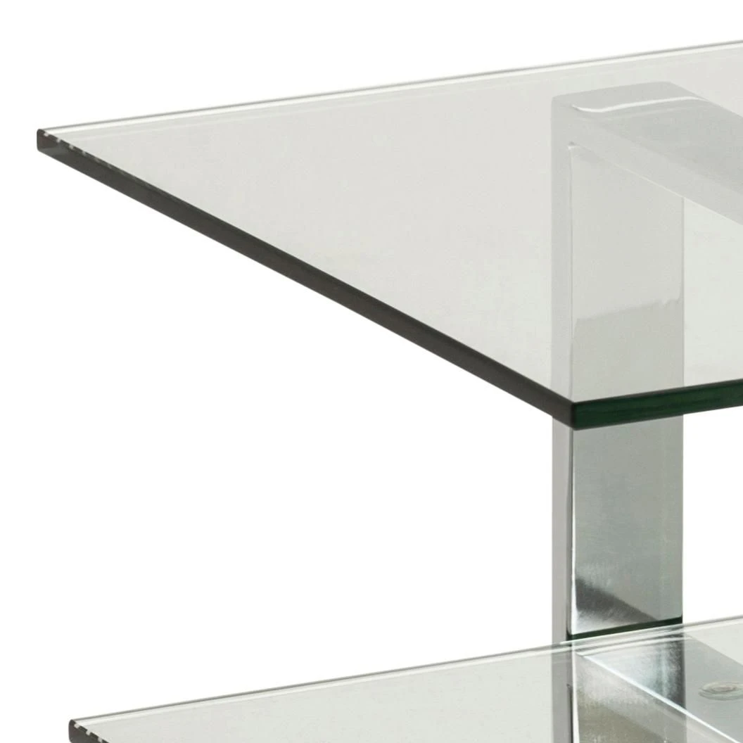 Salontafel Nicola 120cm Met Glazen Tafelblad - Grijs 4 Salontafel Nicola 120cm Met Glazen Tafelblad - Grijs - Afbeelding 4