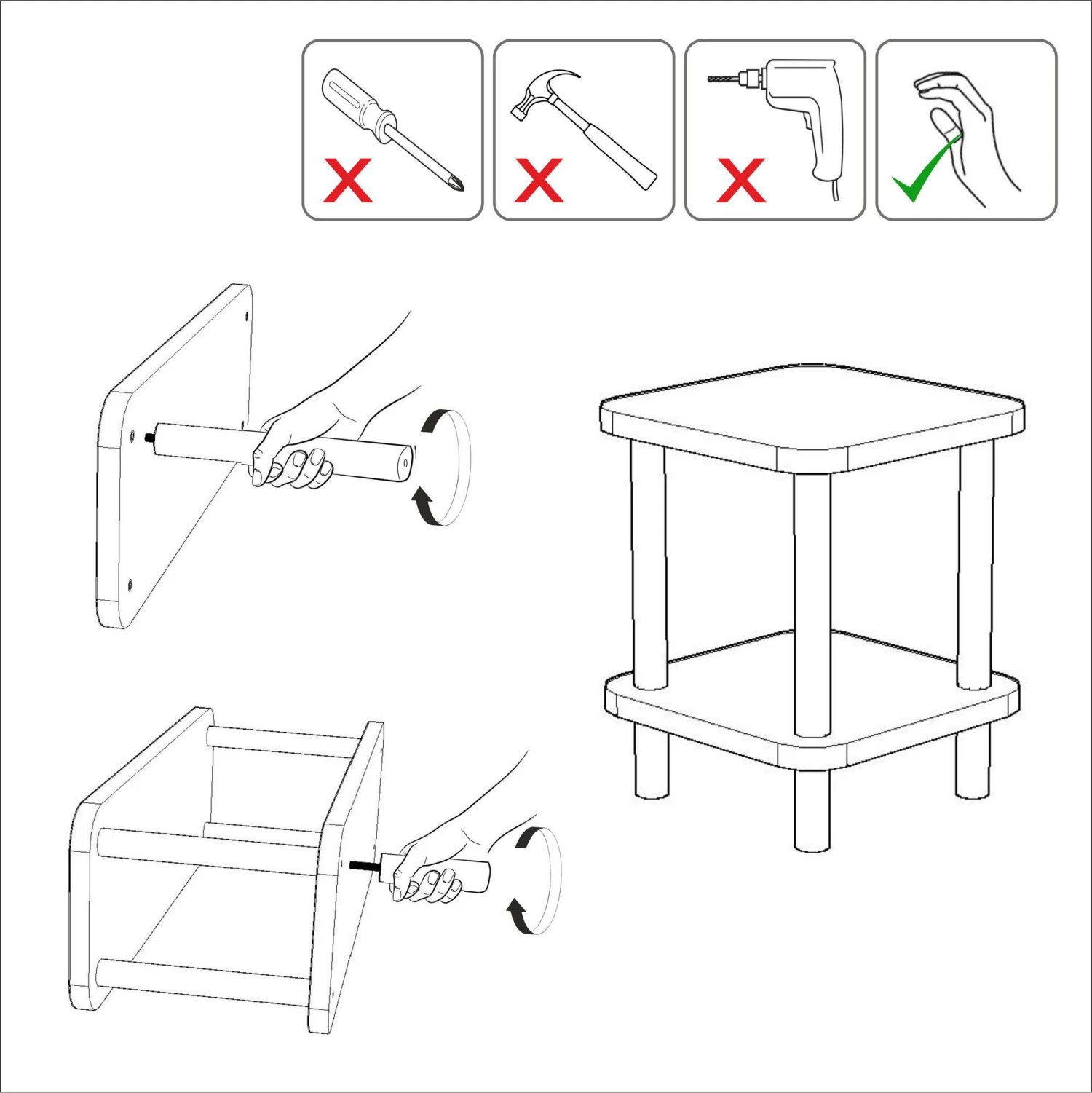 Dora Bijzettafel | 100% Melamine | Zwart Atlantisch Pijnboom 3 Dora Bijzettafel | 100% Melamine | Zwart Atlantisch Pijnboom - Afbeelding 3