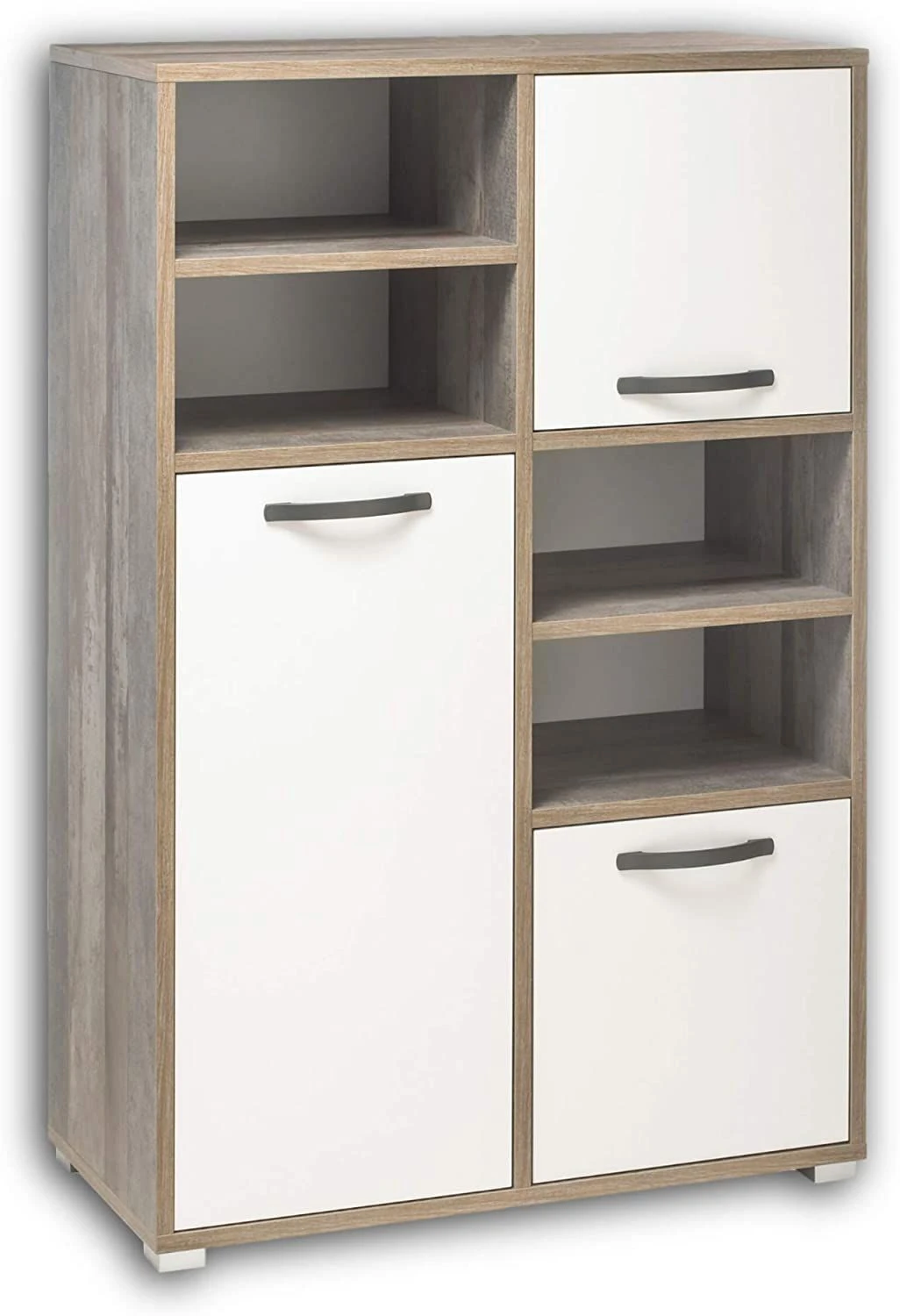 Commode Petrus 96cm Met 3 Deuren - Wit/drijfhout 3 Commode Petrus 96cm Met 3 Deuren - Wit/drijfhout - Afbeelding 3