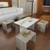 Houten Kunst Salontafel Set | 18mm Dik | Wit Cordoba