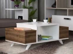 Moderne Witte Noten Salontafel | Furny Home