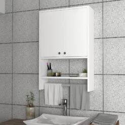 Badkamermeubel Furny Home | 100% Melamine | 19,5 X 59,3 X 90 Cm | Kleur: Wit