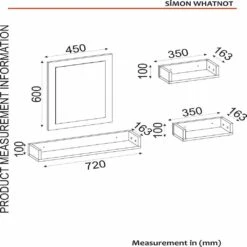 Furny Home Badkamermeubel | 100% Melaminegecoat Spaanplaathout Van 18 Mm Dik | 16,30 X 72 X 80 Cm | Inclusief Spiegel | Wit -Emob 756FRN3916 20 205 1828