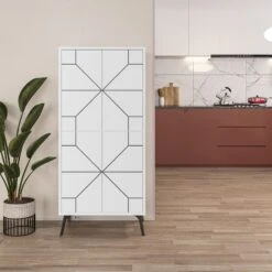 Woody Fashion Multifunctionele Kast | 100% Melaminegecoat Met Spaanplaathout Van 18 Mm Dik | 35 X 62 X 136 Cm | Kleur: Wit 21 Woody Fashion Multifunctionele Kast | 100% Melaminegecoat Met Spaanplaathout Van 18 Mm Dik | 35 X 62 X 136 Cm | Kleur: Wit -Emob 776HMS1307 20 2011 336f