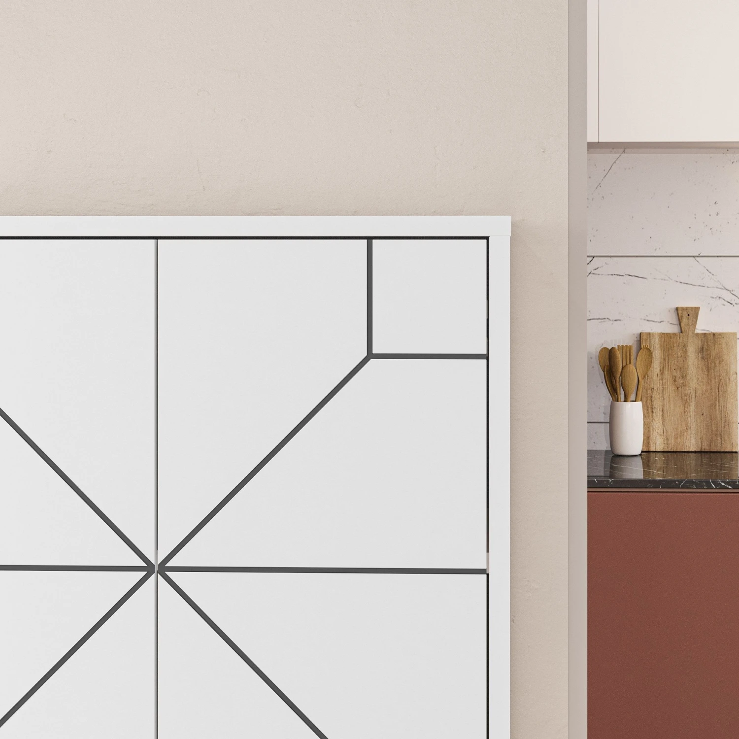 Woody Fashion Multifunctionele Kast | 100% Melaminegecoat Met Spaanplaathout Van 18 Mm Dik | 35 X 62 X 136 Cm | Kleur: Wit 3 Woody Fashion Multifunctionele Kast | 100% Melaminegecoat Met Spaanplaathout Van 18 Mm Dik | 35 X 62 X 136 Cm | Kleur: Wit - Afbeelding 3