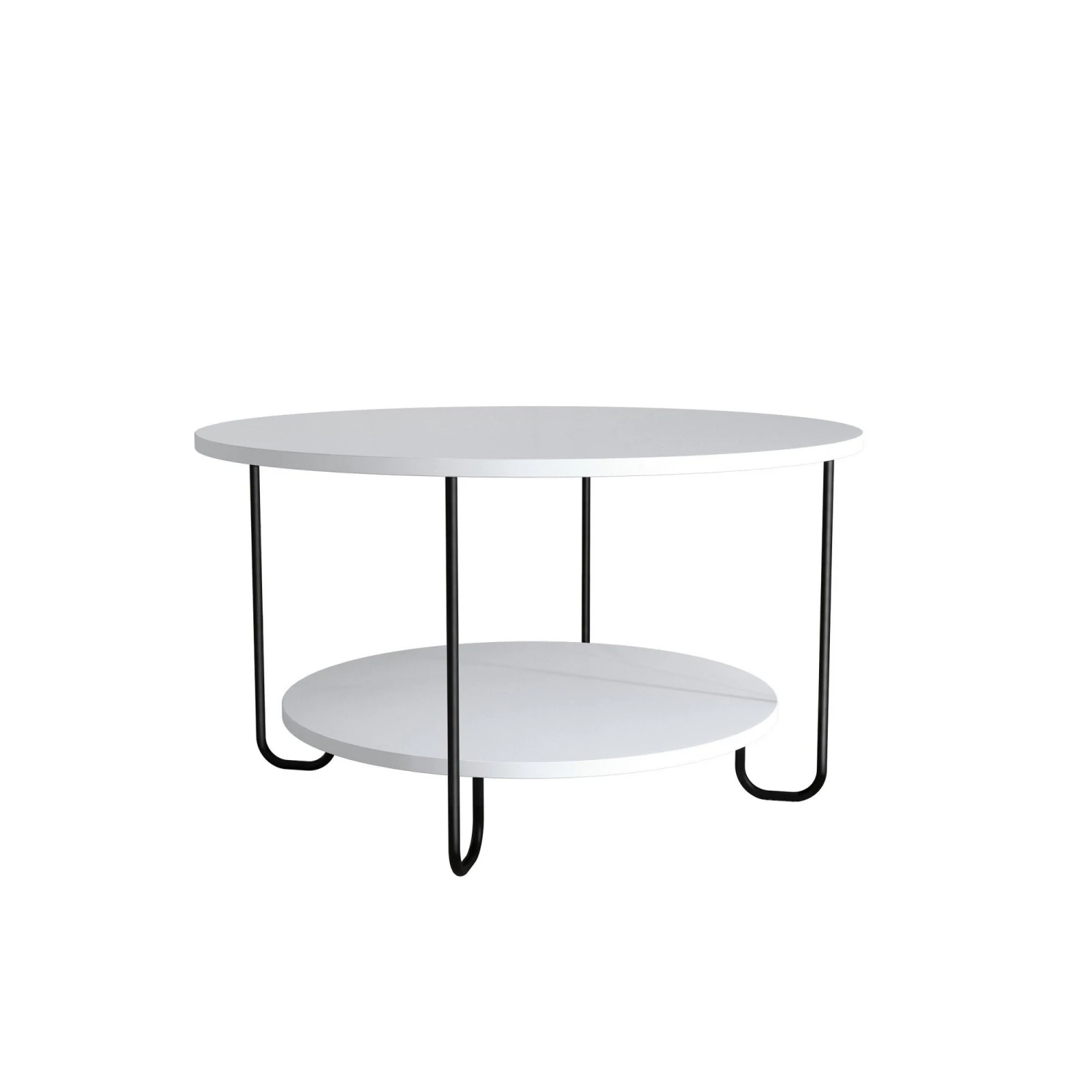 Woody Salontafel | 2-Tier | Metalen Poten | Wit 2 Woody Salontafel | 2-Tier | Metalen Poten | Wit - Afbeelding 2