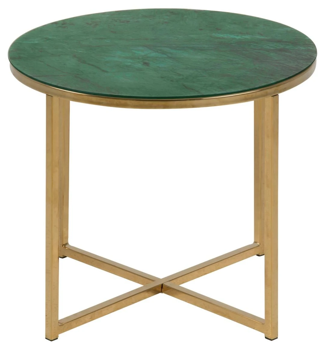 Bijzettafel Alisma Ø50 Cm - Goud/groen 8 Bijzettafel Alisma Ø50 Cm - Goud/groen - Afbeelding 8