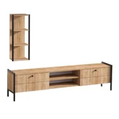 Modern TV-meubel | 100% Melamine Coating | Eiken Zwart | Aan De Muur Te Bevestigen 7 Modern TV-meubel | 100% Melamine Coating | Eiken Zwart | Aan De Muur Te Bevestigen -Emob 793ELG3024 20 203 c1be