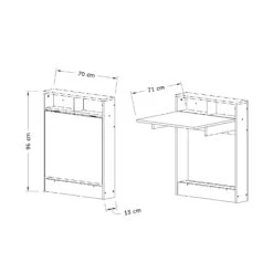 Vouwtafel Elegance | 100% Melaminecoating Met Spaanplaathout Van 18 Mm Dik | 15 X 70 X 90 Cm | Bevestigbaar Aan De Muur | 25 Kg Draagvermogen | Kleur: Patara -Emob 793ELG3803 20 206 85f5