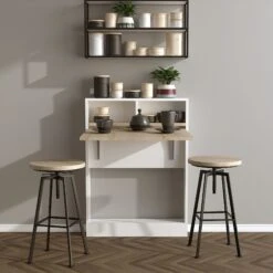 Vouwtafel Elegance | 100% Melaminecoating Met Spaanplaathout Van 18 Mm Dik | 15 X 70 X 90 Cm | Bevestigbaar Aan De Muur | 25 Kg Draagvermogen | Kleur: Patara -Emob 793ELG3803 2 aee6