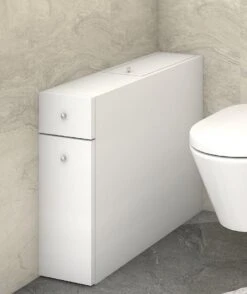 Almaren Badkamer- En Toiletmeubel | 2 Laden | 100% Melaminegecoat | 60 X 19 X 55 Cm | Bevestigbaar Aan De Muur | Wit