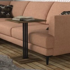 Tera Home Bijzettafel | 100% Melamine | 18mm Dikte | Metalen Frame | 44" Breedte | Walnoot Zwart