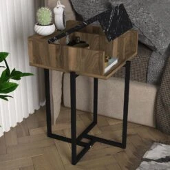 Tera Home Bijzettafel - 18mm Dikte | Metalen Frame | 44" Breedte | Notenhout 12 Tera Home Bijzettafel - 18mm Dikte | Metalen Frame | 44" Breedte | Notenhout -Emob 804TRH2834 20 203 ffc1