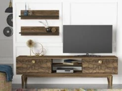 Tera Home TV-meubel | 100% Melamine Gecoat | Notenhout | 18mm Dikte