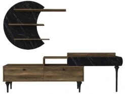 Talon TV-meubel | 100% Melamine | 18mm Dikte | 181cm Breedte X 58cm Hoogte | Noten Zwart -Emob 804TRH3058 20 207 7f3c